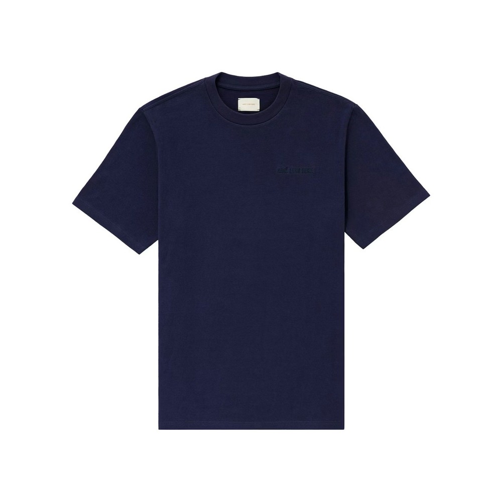 Aime Leon Dore T-Shirt Logo Embroidered Navy Blue Large